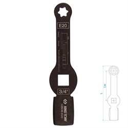 Ключ для тормозных суппортов грузовых автомобилей E20, 3/4", ударный KING TONY 10B0B-E20 TONY - фото 722571