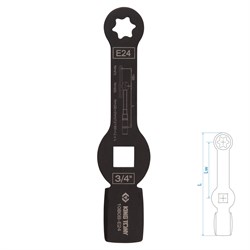 Ключ для тормозных суппортов грузовых автомобилей E24, 3/4", ударный KING TONY 10B0B-E24 TONY - фото 722572