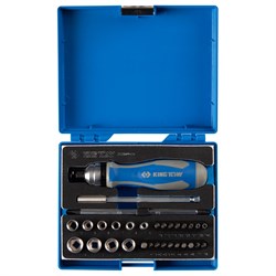 Набор вставок (бит) 1/4", PH, PZ, Hex, Torx, Slotted, 39 предметов KING TONY 2539MRV04 TONY - фото 722575