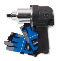 Гайковерт пневматический ударный 1/2", 881 Нм, в комплекте перчатки антивибрационные KING TONY P33411-050E TONY - фото 722638