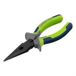 Длинногубцы прямые 160 мм, фосфатирование, трехкомпонентные рукоятки Сибртех 17155 - фото 722861