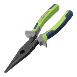 Длинногубцы прямые 200 мм, фосфатирование, трехкомпонентные рукоятки Сибртех 17161 - фото 722868