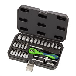 Набор инструментов 29 предметов, CrV, 1/4" Сибртех 13523 - фото 724006