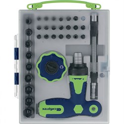 Отвертка с Т-образной ручкой Сибртех реверсивная 34 предмета 13383 - фото 724884