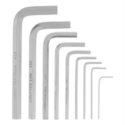 Набор ключей имбусовых HEX, 1.5-10 мм, 45x, закаленные, 9 шт, короткие, никель Сибртех 12317 - фото 725204