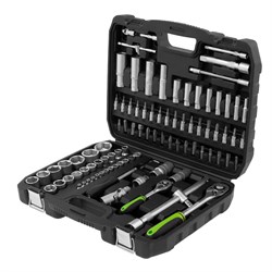 Набор инструмента, 1/2", 1/4", пластиковый кейс,94 предмета Сибртех 13499 - фото 725466