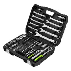 Набор инструмента, 1/2", 1/4", пластиковый кейс, 83 предмета Сибртех 13500 - фото 725478