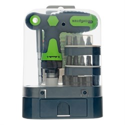 Отвертка с Т-образной ручкой Сибртех реверсивная 33 предмета 13382 - фото 725608