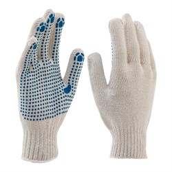 Перчатки х/б, ПВХ покрытие, "Точка", 7 класс Сибртех 67703 - фото 726526