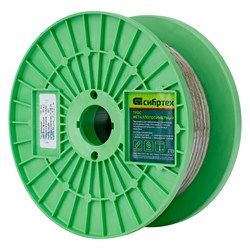 Трос металлополимерный прозрачный ПР-5.0, толщина 4.0 мм, катушка 50 метров Сибртех 47639 - фото 727300