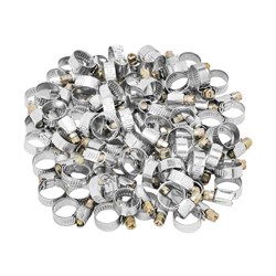 Хомуты металлические, Стандартное болтовое крепление 10-16 мм, 100 штук в упаковке, ширина 9 мм Сибртех 47556 - фото 727376