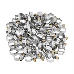 Хомуты металлические, Стандартное болтовое крепление 12-20 мм, 100 штук в упаковке, ширина 9 мм Сибртех 47557 - фото 727383