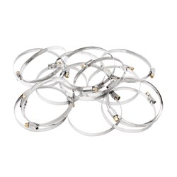 Хомуты нержавеющая сталь, Стандартное болтовое крепление 80-100 мм, 25 штук в упаковке, ширина 9 мм Сибртех 47587 - фото 727472