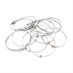 Хомуты нержавеющая сталь, Стандартное болтовое крепление 120-140 мм, 25 штук в упаковке, ширина 9 мм Сибртех 47591 - фото 727492