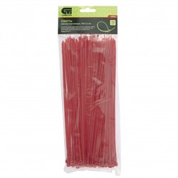 Хомуты, 250 x 3.6 мм, пластиковые, красные, 100 шт Сибртех 45503 - фото 727643