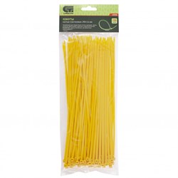 Хомуты, 250 x 3.6 мм, пластиковые, желтые, 100 шт Сибртех 45508 - фото 727647