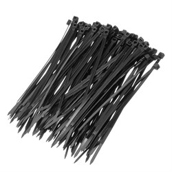 Хомуты, 150 х 3.6 мм, пластиковые, черные, 100 шт Сибртех 45547 - фото 727762