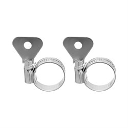 Хомуты металлические, червячные 16-25 мм, ширина 10 мм, W1, с металлическим ключом, 2 шт Сибртех 476507 - фото 728193