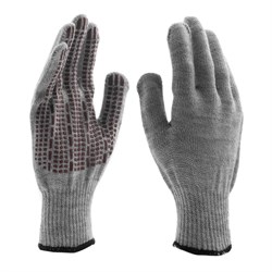 Перчатки трикотажные, акрил, ПВХ гель, "Протектор", серое мулине, оверлок Сибртех 68664 - фото 729534
