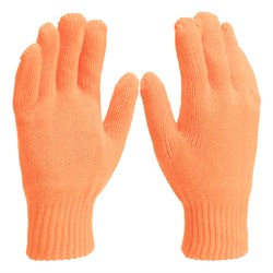 Перчатки трикотажные, акрил, двойные, оранжевый, двойная манжета Сибртех 68689 - фото 729655
