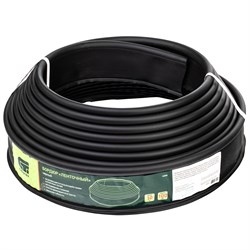 Бордюр "Лента", 10 х 1000 см, полиэтиленовый, черный, Сибртех 64550 - фото 729859