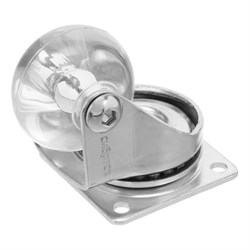 Колесо ПУ прозрачное поворотное d-35 мм, крепление платформенное Сибртех 68731 - фото 729981