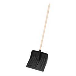 Лопата для уборки снега пластиковая, 420 х 425 х 1550 мм, деревянный черенок, Сибртех 61580 - фото 730055