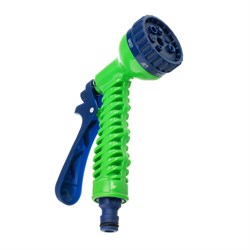 Набор поливочный, растягивающийся шланг 15 м, 7 режимов пистолет, соединитель, адаптер Сибртех 67544 - фото 730188