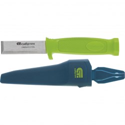 Нож-стамеска с чехлом, 195 мм, лезвие 75 мм Сибртех 79018 - фото 731159