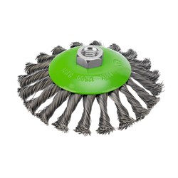 Щетка для УШМ, 125 мм, М14, "тарелка", крученая металлическая проволока Сибртех 746117 - фото 732373