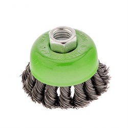 Щетка для УШМ, 65 мм, М14, "чашка", крученая проволока 0.5 мм Сибртех 746207 - фото 732446