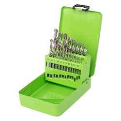 Набор сверл по металлу, 1-10 мм, (через 0.5 мм +3.2 и 4.8 мм) HSS 21 шт, металлический бокс, цилиндрический хвостовик Сибртех 723756 - фото 732806