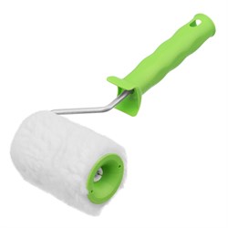 Валик с натуральным мехом, с ручкой, 100 мм, ворс 12 мм, D 48 мм, D ручки 6 мм, Сибртех 80121 - фото 733355