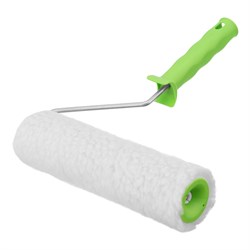 Валик с натуральным мехом, с ручкой, 250 мм, ворс 12 мм, D 48 мм, D ручки 6 мм, Сибртех 80124 - фото 733376