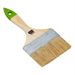 Кисть плоская 100 мм, натуральная щетина, деревянная ручка Сибртех 82266 - фото 733940