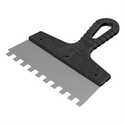 Шпатель из нержавеющей стали, 200 мм, зуб 10 х 10 мм, пластмассовая ручка Сибртех 85482 - фото 735751