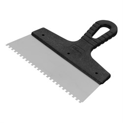 Шпатель из нержавеющей стали, 200 мм, зуб 4 х 4 мм, пластмассовая ручка Сибртех 85456 - фото 735757