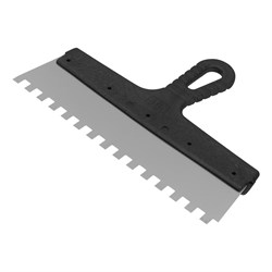 Шпатель из нержавеющей стали, 300 мм, зуб 10 х 10 мм, пластмассовая ручка Сибртех 85501 - фото 735814