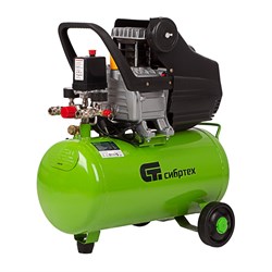 Компрессор воздушный КК-1500/24, 1.5 кВт, 198 л/мин, 24 л, прямой привод, масляный Сибртех 58037 - фото 736061