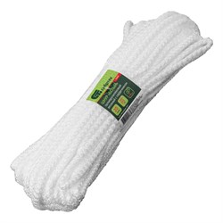 Шнур вязаный полипропиленовый с серд. белый, 6 мм, L 20 м, Сибртех 93959 - фото 736772