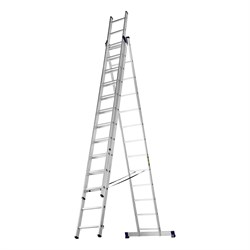 Лестница, 3 х 13 ступеней, алюминиевая, трехсекционная, Сибртех 97823 - фото 737061
