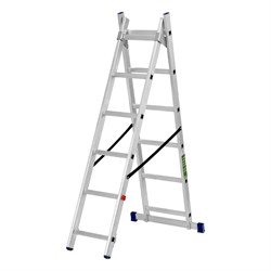 Лестница, 2 х 6 ступеней, алюминиевая, двухсекционная, Сибртех 97906 - фото 737085