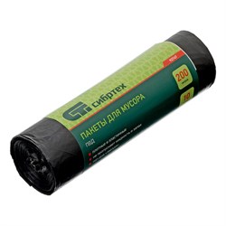 Пакеты для мусора 200 л x 10 шт, пвд, короткий ролик, тип дна "Звезда" Сибртех 92747 - фото 737591