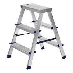 Стремянка двусторонняя 3 ступени, алюминиевая, Сибртех 97923 - фото 737841