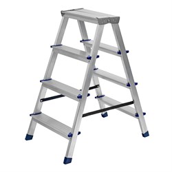 Стремянка двусторонняя 4 ступени, алюминиевая, Сибртех 97924 - фото 737851