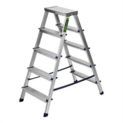 Стремянка двусторонняя 5 ступеней, алюминиевая, Сибртех 97925 - фото 737861