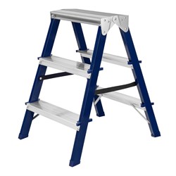 Стремянка двусторонняя 3 ступени, стальная, Сибртех 97933 - фото 737891