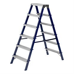 Стремянка двусторонняя 6 ступеней, стальная, Сибртех 97936 - фото 737921