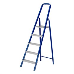 Стремянка, 5 ступеней, стальной профиль, алюминиевые ступени Сибртех 97955 - фото 738003