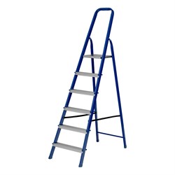 Стремянка, 6 ступеней, стальной профиль, алюминиевые ступени Сибртех 97956 - фото 738013